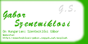 gabor szentmiklosi business card