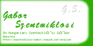 gabor szentmiklosi business card